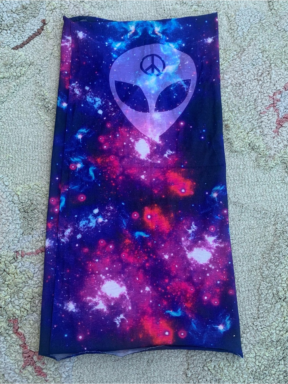 Alien Peace Sign Galaxy Seamless Neck Gaiter / Face Mask